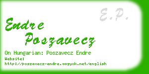 endre poszavecz business card